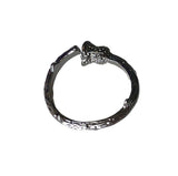 Black Rose Gun Metal Flower Gothic Ring Adjustable Size Goth