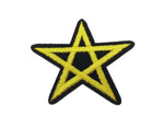 Gold Yellow Pentagram Star Satan Devil Hell Fabric Iron On Patch