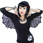 Kreepsville 666 Bat Wing Hooded Tunic Hoodie With Glow In The Dark Print