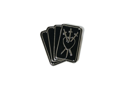 Tarot Cards Reading Fortune Future Medium Prediction Black Enamel Pin Badge