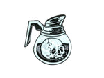 Super Black Coffee Skull Coffee Pot Carafe Metal Enamel Pin Badge