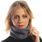 Lilac Grey Multifunctional Scarf Snood Headwear Thick Knitted