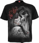 Spiral Direct DEAD KISS Sugar Skull Kissing Grim Reaper Skeleton Skull T-shirt
