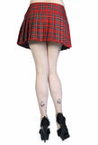 Banned Apparel Red Tartan Mini Skirt Buckles Miniskirt