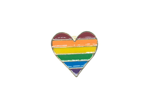 Gay Pride Flag Heart Love Badge Brooch LGBTQ Lesbian Transgender