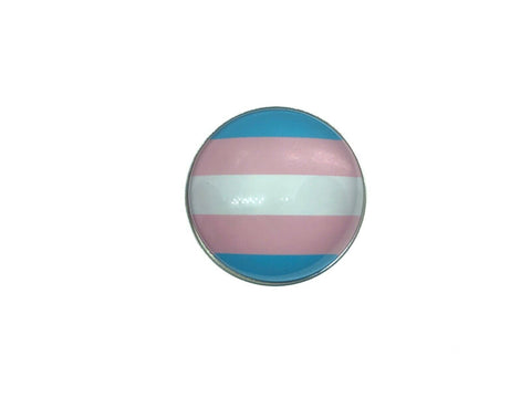 Transgender Trans Pride Flag Round 3D Dome Badge Brooch LGBTQ