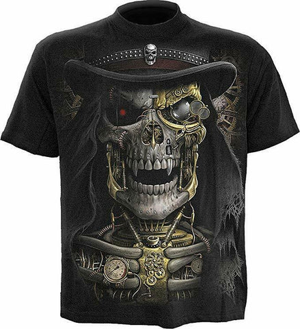 Spiral Direct Steam Punk Reaper Grim Reaper Goth Skeleton Skull T-shirt