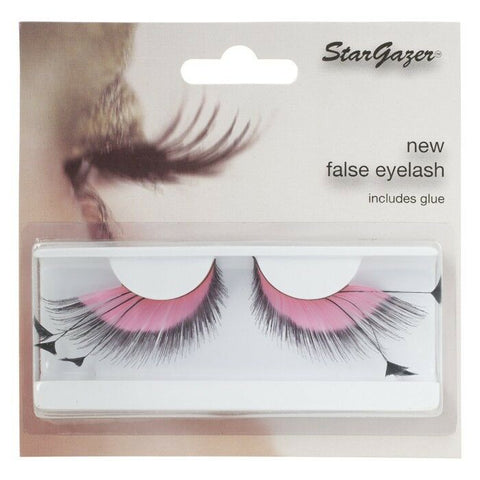 Stargazer Pink & Black # 53 Feather False Eye Lashes with Adhesive