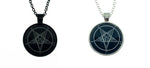 Baphomet Pentagram Goat Devil Satan Pendant Necklace Black Silver