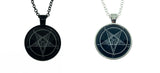 Baphomet Pentagram Goat Devil Satan Pendant Necklace Black Silver