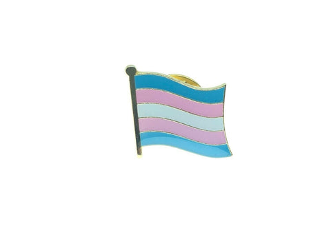 Trans Transgender Pride Pink Blue White Flag Enamel Pin Badge LGBTQ