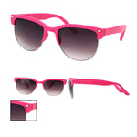 Retro Style Half Frame Pink UV Protection