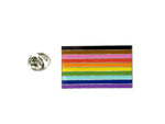 LGBTQ Gay Pride Flag Philadelphia Black Brown Enamel Gold Pin Badge
