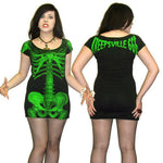 Kreepsville 666 Green Skeleton Tunic Dress