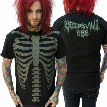 Kreepsville 666 Ribcage Glow In The Dark Black T-shirt