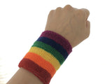 LGBTQ Pride Wristband Sweatband Rainbow Flag Colours Gay Lesbian Bi Trans