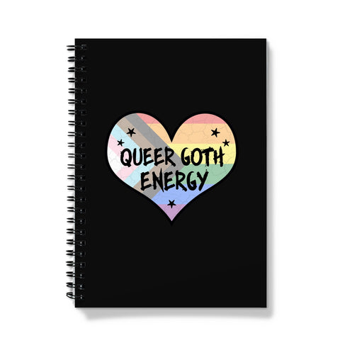 Queer Goth Energy LGBTQ Punk Pride Heart Notebook
