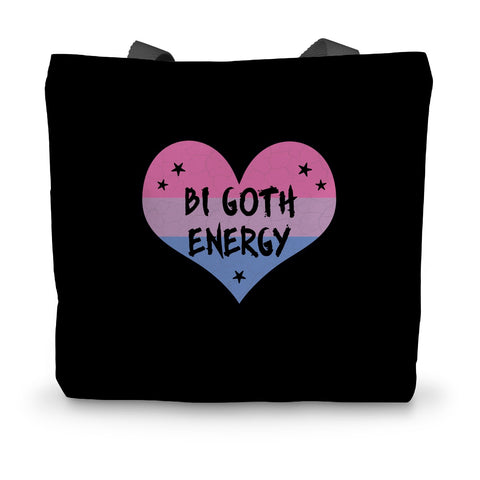 Bi Goth Energy LGBTQ Punk Bisexual Pride Heart Canvas Tote Bag
