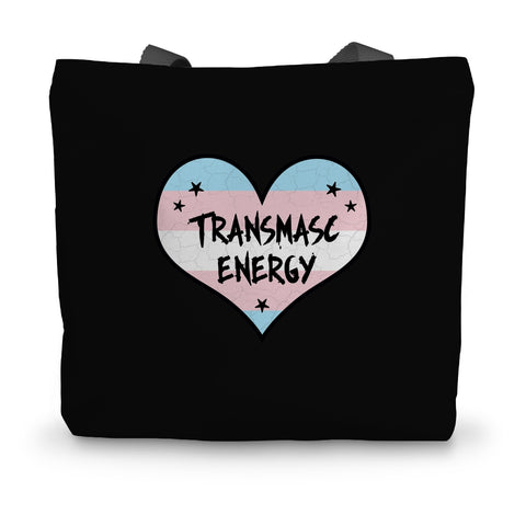 Transmasc Energy Trans Transgender Pride Heart Canvas Tote Bag