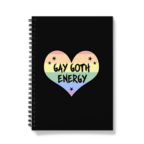 Gay Goth Energy LGBTQ Punk Pride Heart Notebook