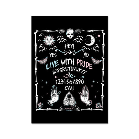 A Message from the Dead Trans Pride Ouija Board Fine Art Print