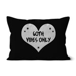 Goth Vibes Only Grey and Black Punk Heart Cushion