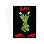 Zombie Holding Hands Happy Anniversary Greetings Card