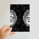 King and Queen Gothic Crowned Skull Cameo King Front Classic Postcard