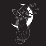 Witches Black Cat Crescent Moon Hissing Greetings Card 6”x6”