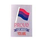 Be Proud of Who You Are Bisexual Pride Flag Greetings okay Card Matte 4” x 6”