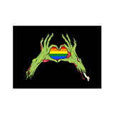 Zombie LGBTQ Heart Hands Pride Flag Fine Art Print