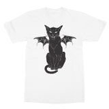 Black Witches Cat Hissing Bat Wing T-Shirt
