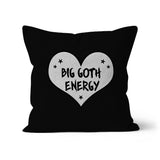 Big Goth Energy Grey and Black Heart Cushion