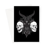 Baphomet 666 Goat Skulls Black Greeting Card