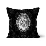 The Queen Crowned Skull Cameo Patterned Cushion