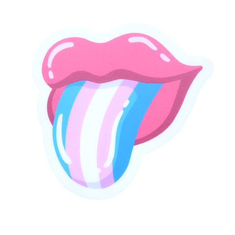 Transgender LGBTQ Trans Pride Tongue Matte Vinyl Sticker
