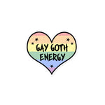 Gay Goth Energy LGBTQ Punk Pride Heart Kiss Cut Sticker