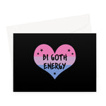 Bi Goth Energy LGBTQ Punk Bisexual Pride Heart Greeting Card