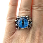 Monster Eye Oversized Silver Claw Gothic Rings