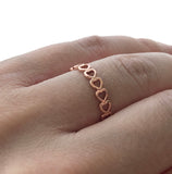 Love Heart Wraparound Adjustable Ring Band Silver Rose Gold
