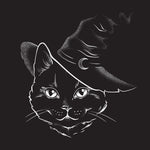 Witches Hat Black Cute Cat Face Greetings Card 6”x6”
