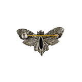 Deaths Head Hawk Moth Premium Pin Brooch Silver Grey Goth Badge