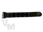 Double Long Studded Spiked Wristband Cuff Punk Goth Metal Vegan Leather