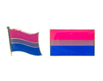 Bisexual Bi LGBTQ Pride Flag Enamel Gold Pin Badge