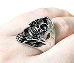 Grim Reaper Death Mort Silver Gothic Skull Ring