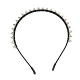Spiked Studded Punk Chrome Conical Stud Black Alice Hair Band