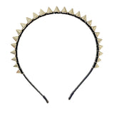 Spiked Studded Punk Chrome Conical Stud Black Alice Hair Band