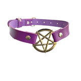 Pentagram Strap Pendant Goth Choker Emo Collar Necklace
