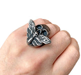 Deaths Head Hawk Moth Skull Premium Detailed Heavyweight Goth Ring