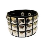 Chrome Silver Black Spiked Spiky Cuffs Wristbands Goth Emo Studded